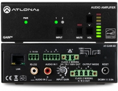 Усилитель стерео/моно 60W, 4/8 Ом 30x2 24V/70V/100V x1 AT-GAIN-60