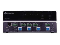 Усилитель распределитель 4K/UHD вход HDMI и 4 выхода HDBaseT с PoE, IR и управлением AT-UHD-CAT-4